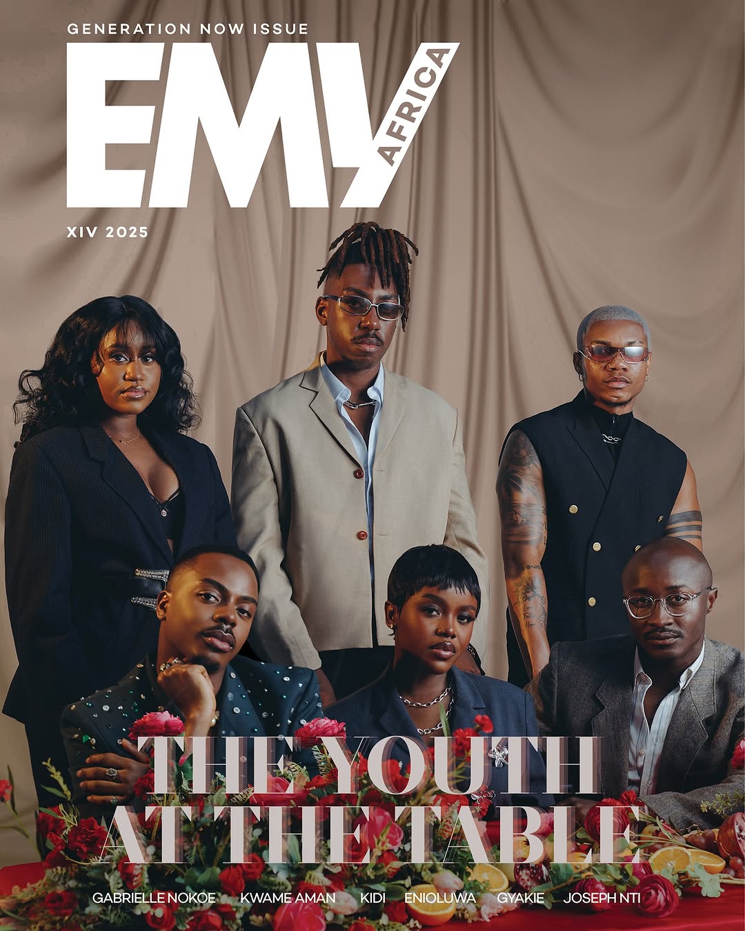 KiDi, Gyakie, Gabrielle Nokoe, Joseph Nti, Kwame Aman, and Enioluwa featured in EMY Africa’s Generation Now issue.
